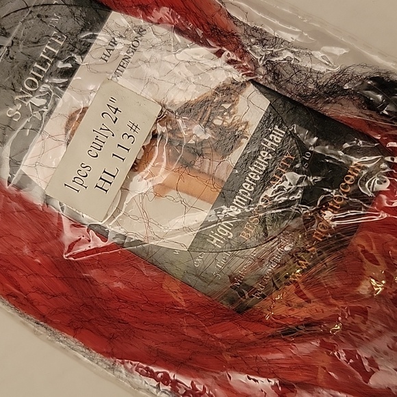💋 (1) Nwt RED Wavy Hair Extension Synthetic One Piece - Picture 3 of 4